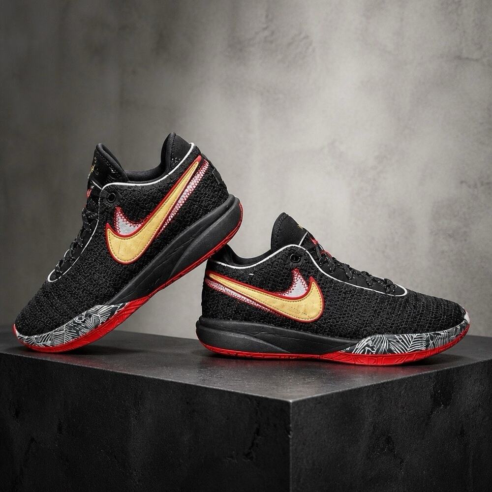 Size 7Y - Nike LeBron 20 XX Black Red Gold DQ8651-001 GS Youth Basketball